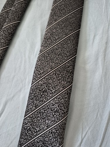 Grey and white striped - grey, tie