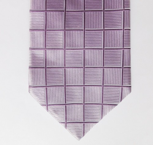 Woven check silk tie - check,