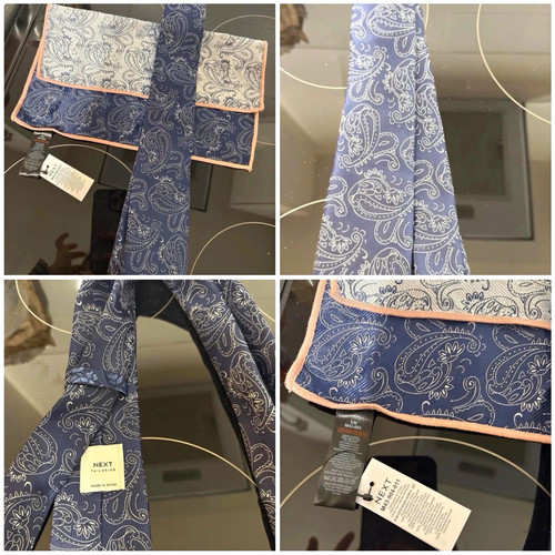 Next blue paisley satin tie - next,